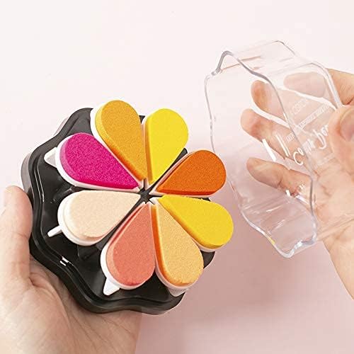 Petal Ink Pads for Rubber Stamps Waterdrop Shaped Stamp Pads with 8 Assorted Colors (Set 1002)