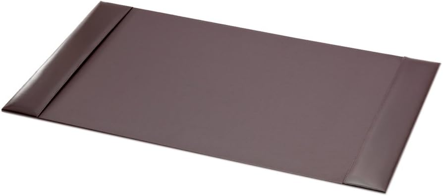 Dacasso Bonded Pad with Side Rails Luxury Leather Desk Blotter for Writing, 30 x 18, Brown