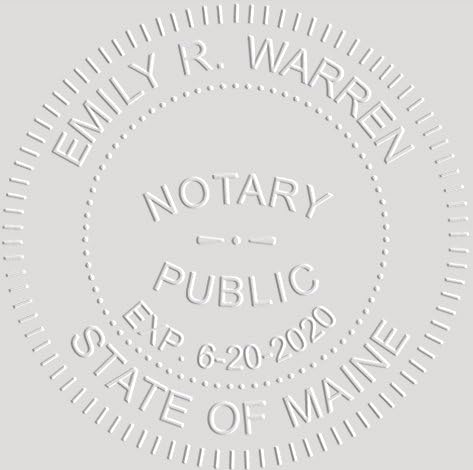 MaxMark Notary Seal Round Pink Embosser for Maine State - Includes Gold Burst Seal Labels (50 Count)