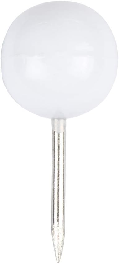JAM PAPER Colorful Push Pins - Round Head Map Thumb Tacks - White Pushpins - 100/Pack