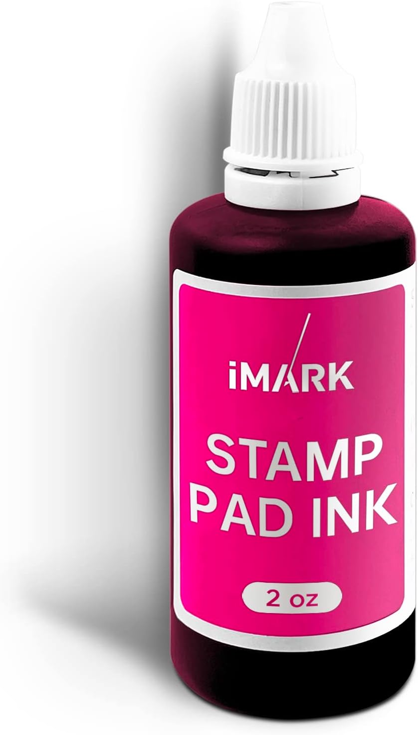 Premium Refill Ink for Self-Inking Stamps, Daters and Stamp Pads (2 oz, Pink)