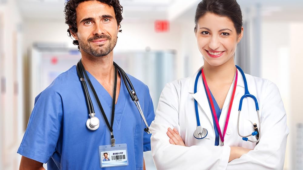 Name Tag Badge ID Card Holders 100 Pack (Horizontal, 4 x 3 Inches),Clear Plastic Premium Badge Holder