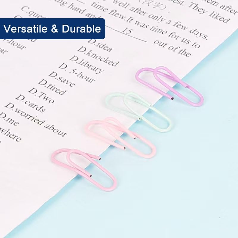 Macaron Colored Paper Clips, 1.1" Medium Paper Clip(28mm, 100pcs Paperclips for Office Supplies and Organization