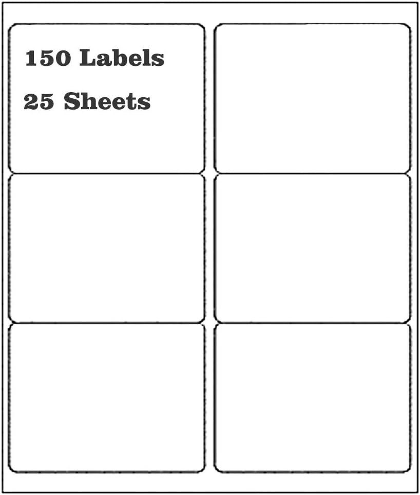 9527 Product 6-UP Shipping Labels, 3-1/3 x 4 Address Labels 150 Labels, 25 Sheets Compatible Laser/Ink Jet (25 Sheets)
