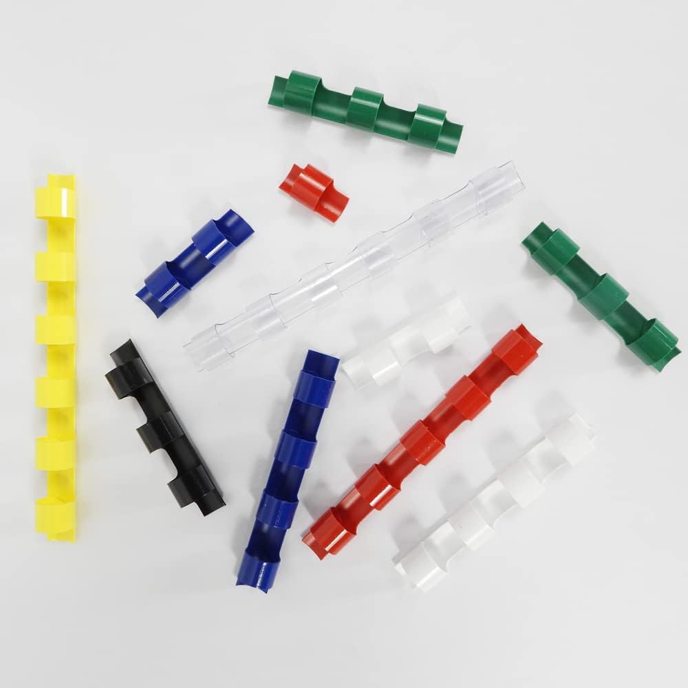 Rayson CR-12-100-M Plastic Binding Combs 1/2in. 21-Ring, 90-Sheet Capacity, Colorful Comb Binding Spines, Max. Binding A4 Size Paper (8.3"×11.7"), Box of 100