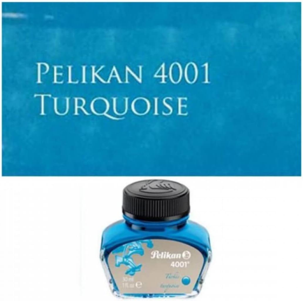 Pelikan 4001 Bottled Ink for Fountain Pens, Turquoise, 30ml, 1 Each (311894)