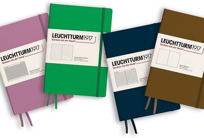 LEUCHTTURM1917 - Notebook Hardcover Medium A5-251 Numbered Pages for Writing and Journaling - Thinking Ahead (Dotted Paper, Dusty Rose)