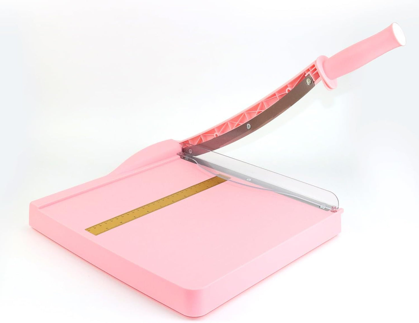 Paper Cutter, A4 Paper Trimmer with Safety Guard, 12" Cut Length Paper Cutting Board, Guillotine Trimmer with 16 Sheets Capacity, Paper Slicer for Scrapbooking Craft, Coupon, Label, Cardstock-Pink