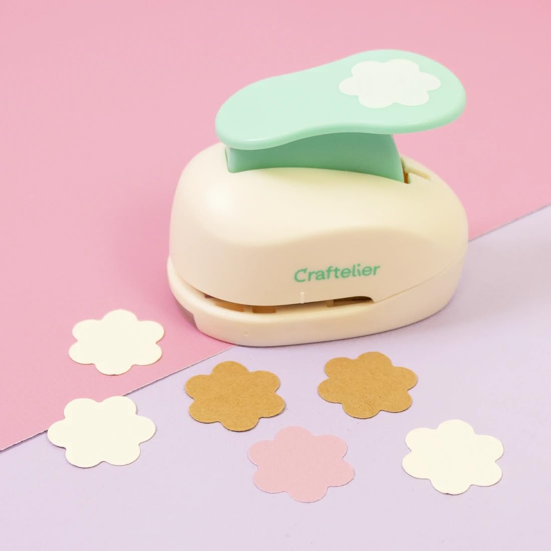 Craftelier - 1 Inch Flower Hole Punch with Lever Press β Flower Punches for Paper Crafts | Hole Puncher for Crafts, Scrapbooking, DIY Cards & Journals | Hole Punch Shapes for Paper & Cardstock.