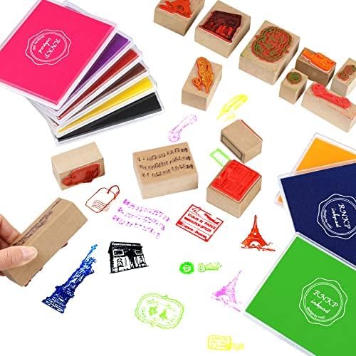 MOYBMG Large Pink Permanent Ink Pad for Rubber Stamps, 5x4 Inch, Kids Non-Toxic Safe Ink Pad, Paper Wood Fabric