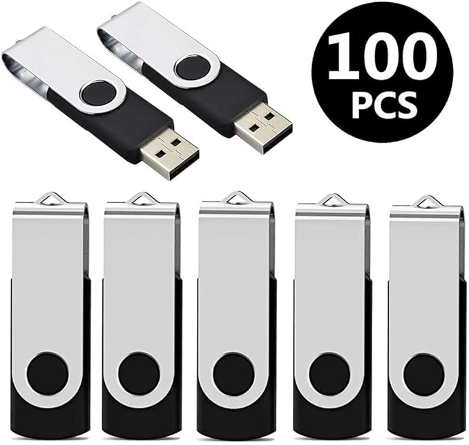Aiibe 32GB Flash Drive 100 Pack USB Drive 32GB USB Flash Drive Thumb Drive Bulk USB 2.0 Memory Stick PenDrive - Black