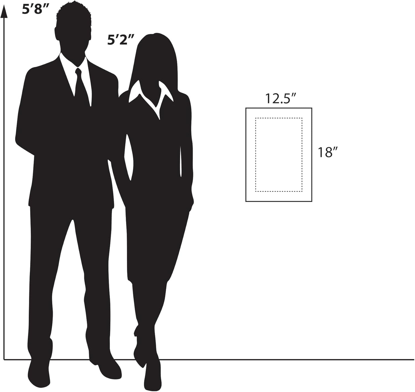 Azar Displays 105506-GLD Acrylic Floating Double Panel Wall Frame,8.5" x 14" Graphic Size, Overall Frame Size: 12" x 18", Gold