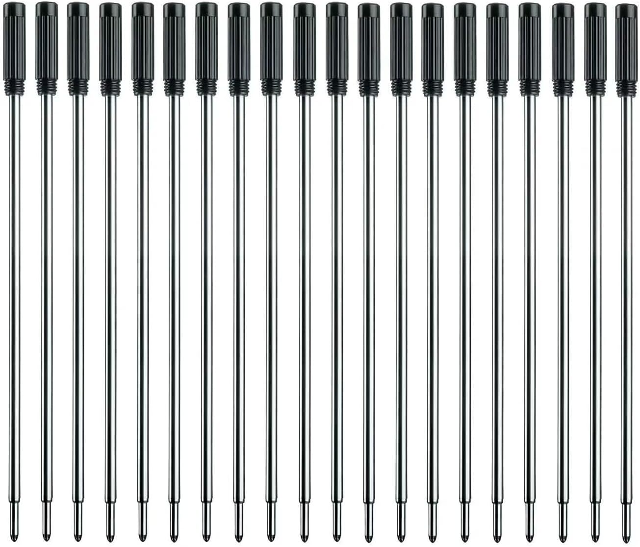 MengRan 4.5'' Ballpoint Pen Refills, Medium Point Pen Refill -Black Ink Pen Refills.Pack of 20 (Black Ink)