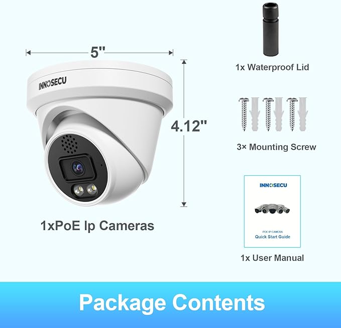 Dome PoE Camera 8MP Outdoor, Smart Dual Spotlight Security Camera for Surveillance System, Color Night Vision, 2.8mm Lens Wide Angle 110°, Two-Way Audio, Human/Vehicle Detection, IND8BD97K