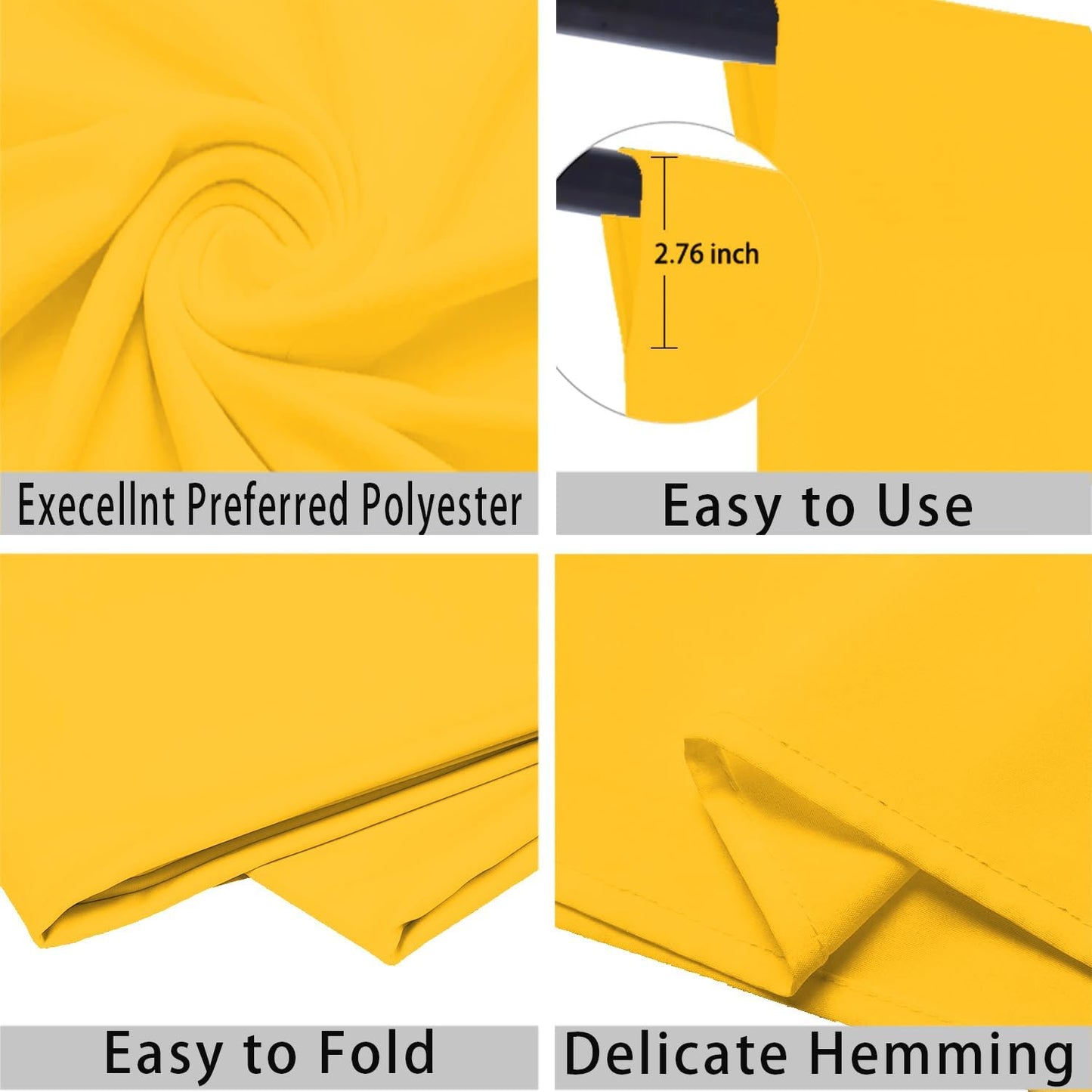 Yellow Photo Backdrop for Photoshoot Yellow Background for Photography Photo Backdrop Curtain for Party 6 x 9 FT