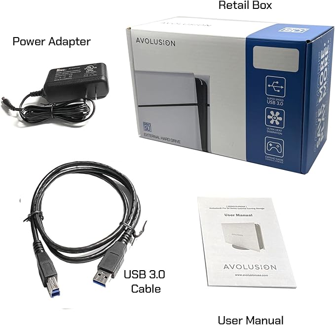 Avolusion PRO-5U 14TB USB 3.0 External Hard Drive for Windows, MacOS, Xbox (White) (Renewed)