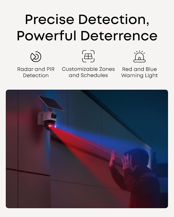 eufy Security eufyCam S4 2-Cam Kit, Solar Security Camera Wireless Outdoor, Triple Lens Bullet-PTZ Cam, 4K UHD, 360° Pan and Tilt, Auto Track, 8× Hybrid Zoom, Color Night Vision, Expandable Storage