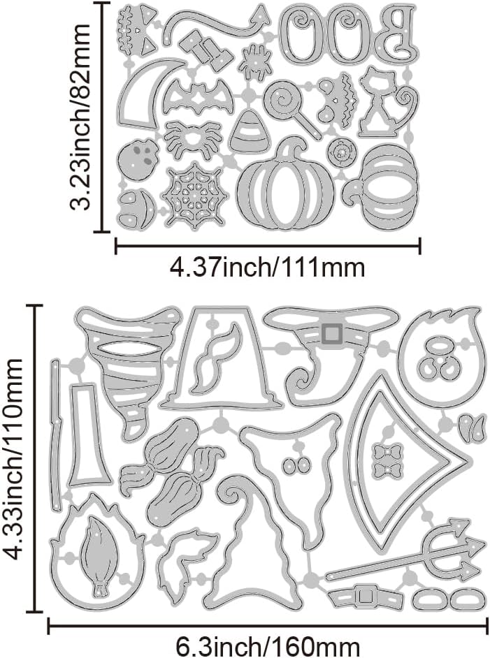 GLOBLELAND Halloween Gnome Cutting Dies for Card Making Pumpkin Bat Spider Cut Die for DIY Scrapbooking Journal Embossing Paper Craft Decor