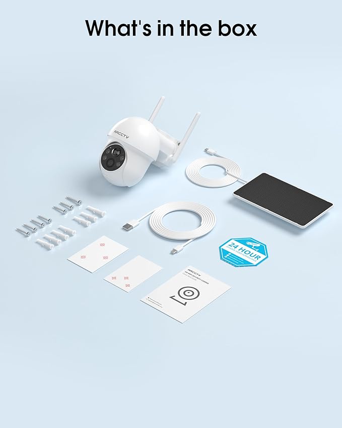Solar Security Cameras Wireless Outdoor, 4MP 360° View Battery Powered Outdoor Camera, Night Vision with Spotlight, 2-Way Audio, PIR Motion Sensor, 2.4G/5G Dual Band WiFi, SD/Cloud Storage