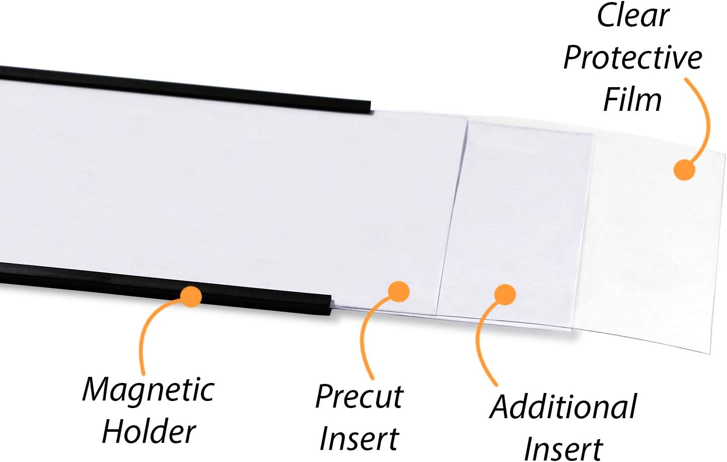 SmartSign Magnetic 'C' Channel Label Holders | 2.5" x 8" Pack of 10
