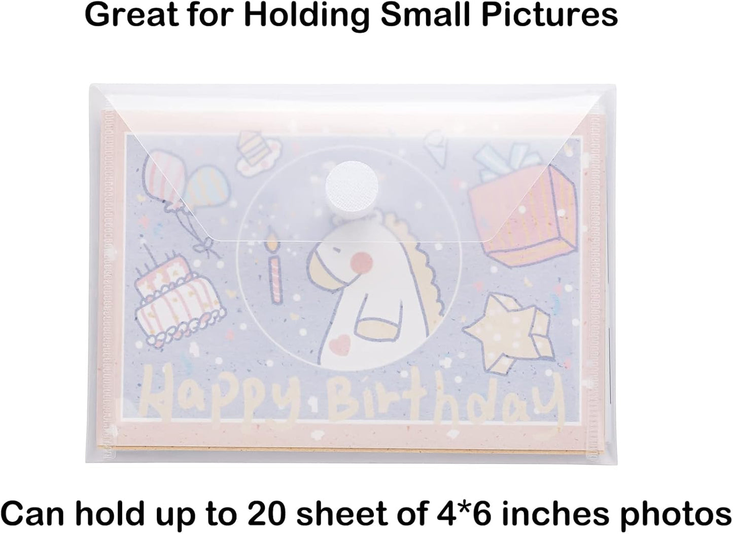 4x6 Plastic Envelopes Hook Loop Closure Coupon Receipt Storage Holder 20 Pack