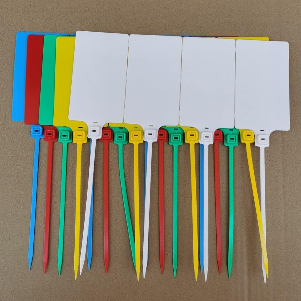 Plastic Seals Shipping Tags Logistics Use Big Sign Tie Large Label Tie, 255mm Total Length, Package of 100pcs (5 Colors Mixed)