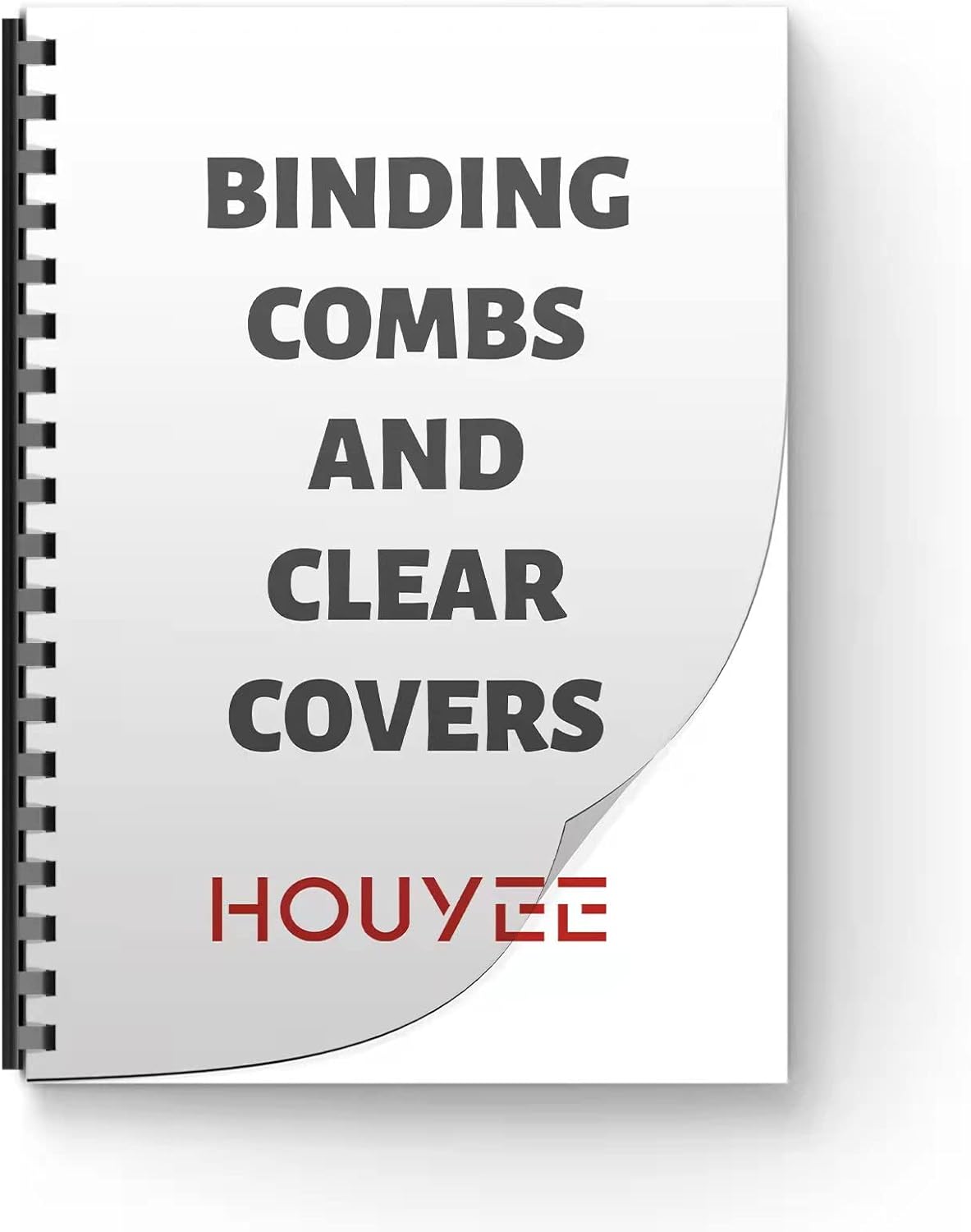 HOUYEE 50Pack 2 Inch Plastic Binding Comb 19 Ring, 450 Sheet Capacity, Letter Size Black Comb Binding Spines