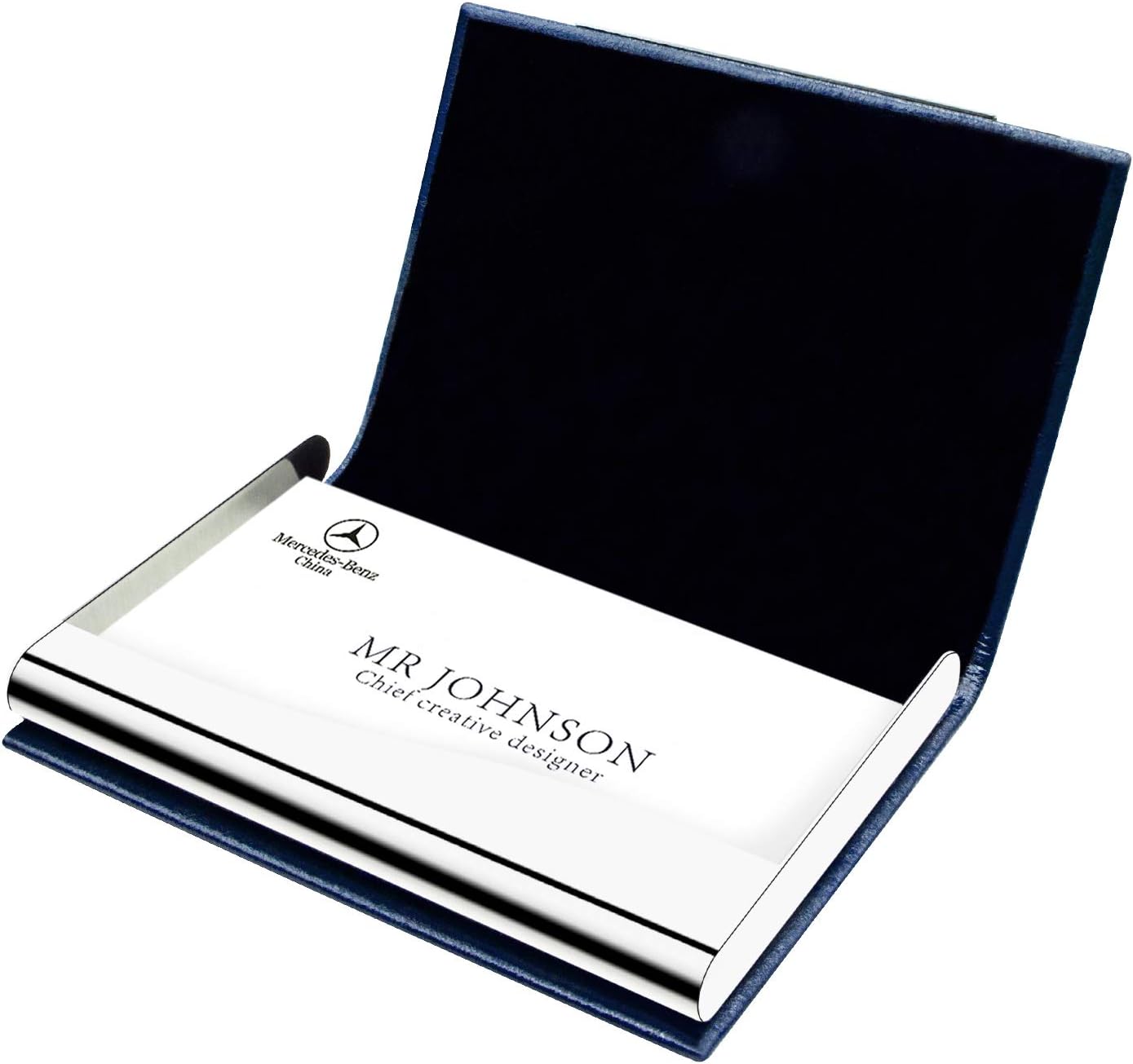 Padike Business Card Holder, Faux Leather Wallet with RFID Protection, V-Blue, Unisex