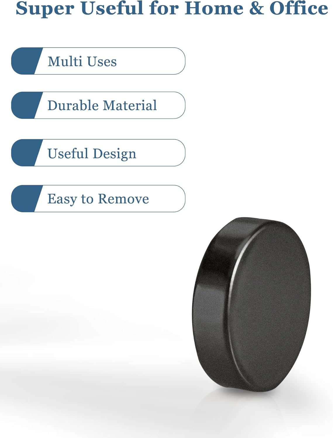 SMARTAKE 100 Pcs Refrigerator Magnets, Small Round Fridge Magnets, Multi-Use Premium Neodymium Office Magnets for Fridge, Whiteboard, Billboard in Home, Kitchen, Office and School (Black)