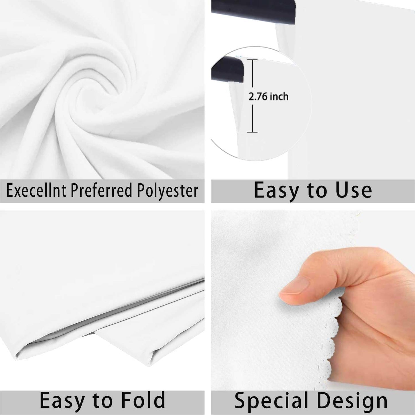 White Photo Backdrop for Photoshoot White Background for Photography Photo Backdrop Curtain for Party 8x10 FT