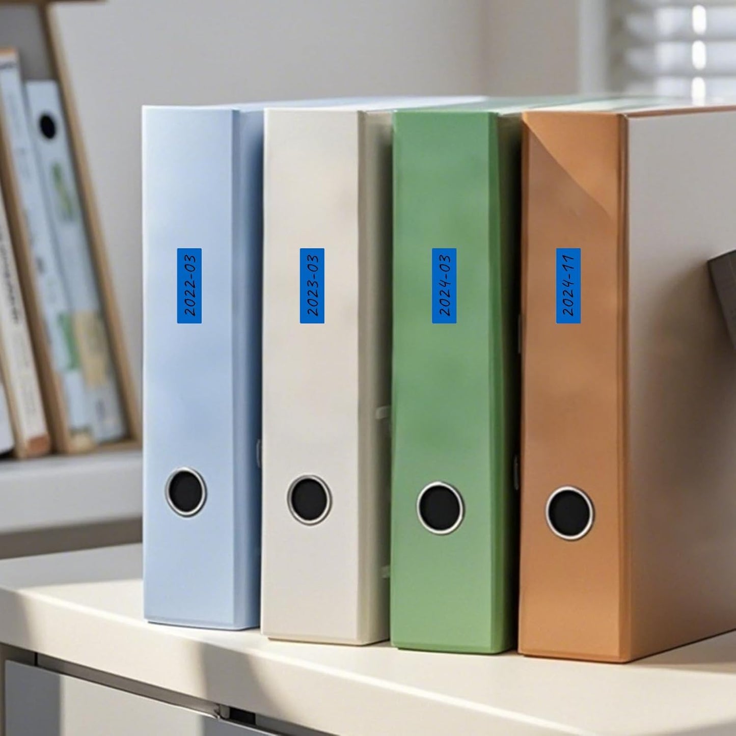 Rectangle Label Stickers 3×1 Inch Vinyl Removable Blue Sticker Waterproof Writable File Folder Moving Labels for Boxes Home Office Labeling 160 PCS