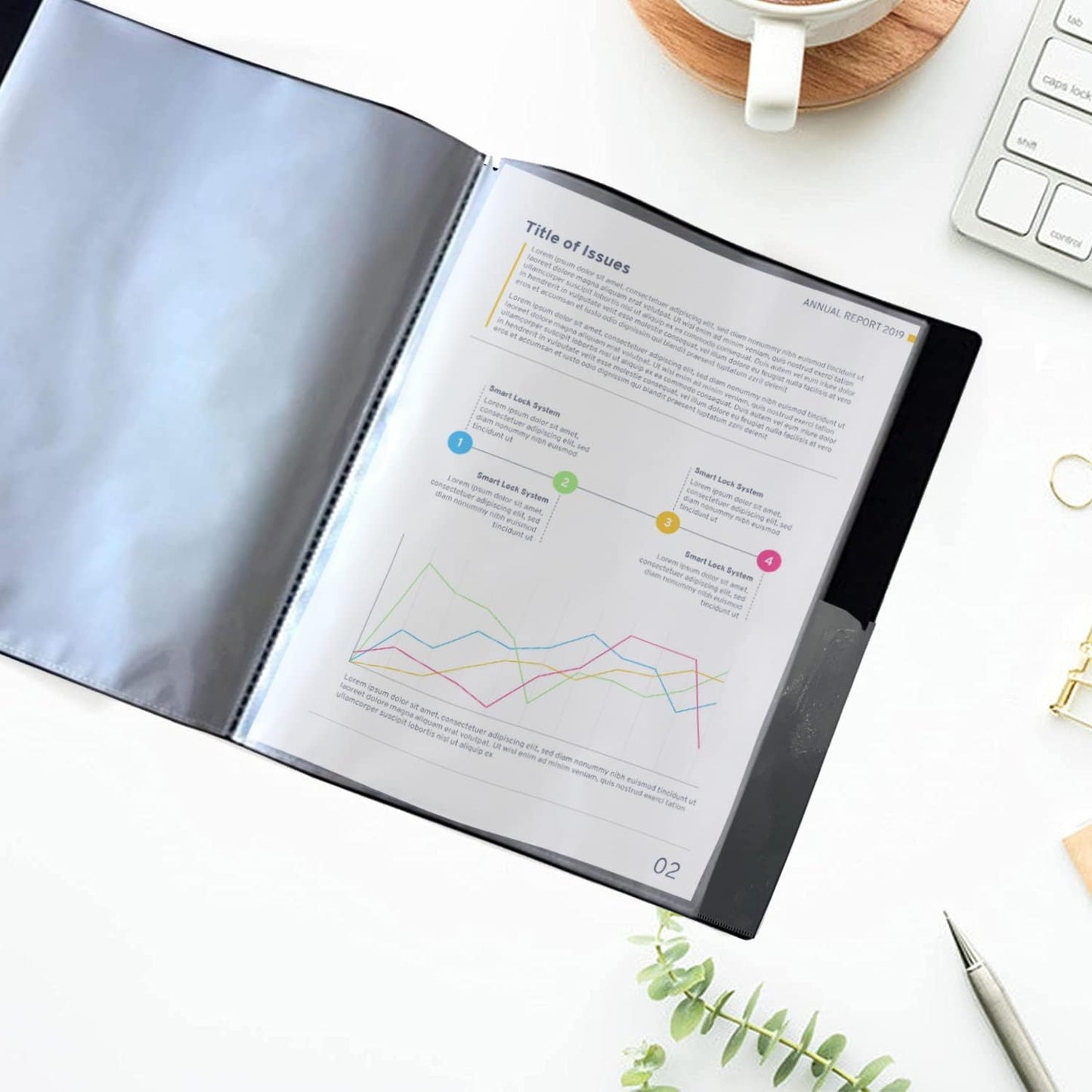 PERFORMORE Presentation Folder, 24 Pocket Presentation Display Book (Black) with Plastic Sleeves, 48 Pages Capacity for 8.5" X 11" Sheet Size Paper, Portfolio and Sheet Protector Binder (2)