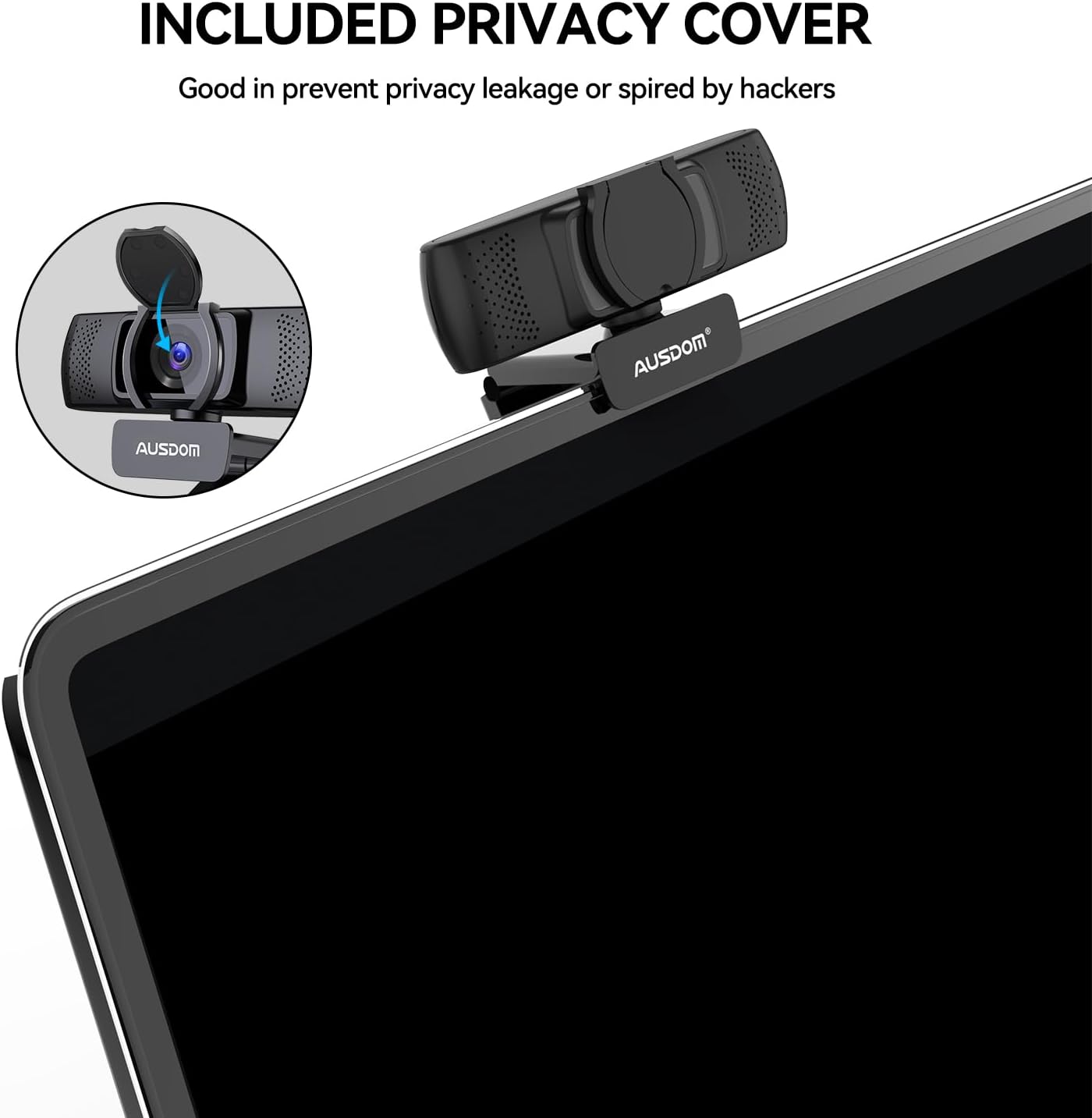 AUSDOM 4K Webcam, Autofocus Webcam with Microphone, Privacy Cover, Plug and Play USB Computer Web Camera for Pro Streaming/Online Teaching/Video Calling/Zoom/Skype (Black-4K)