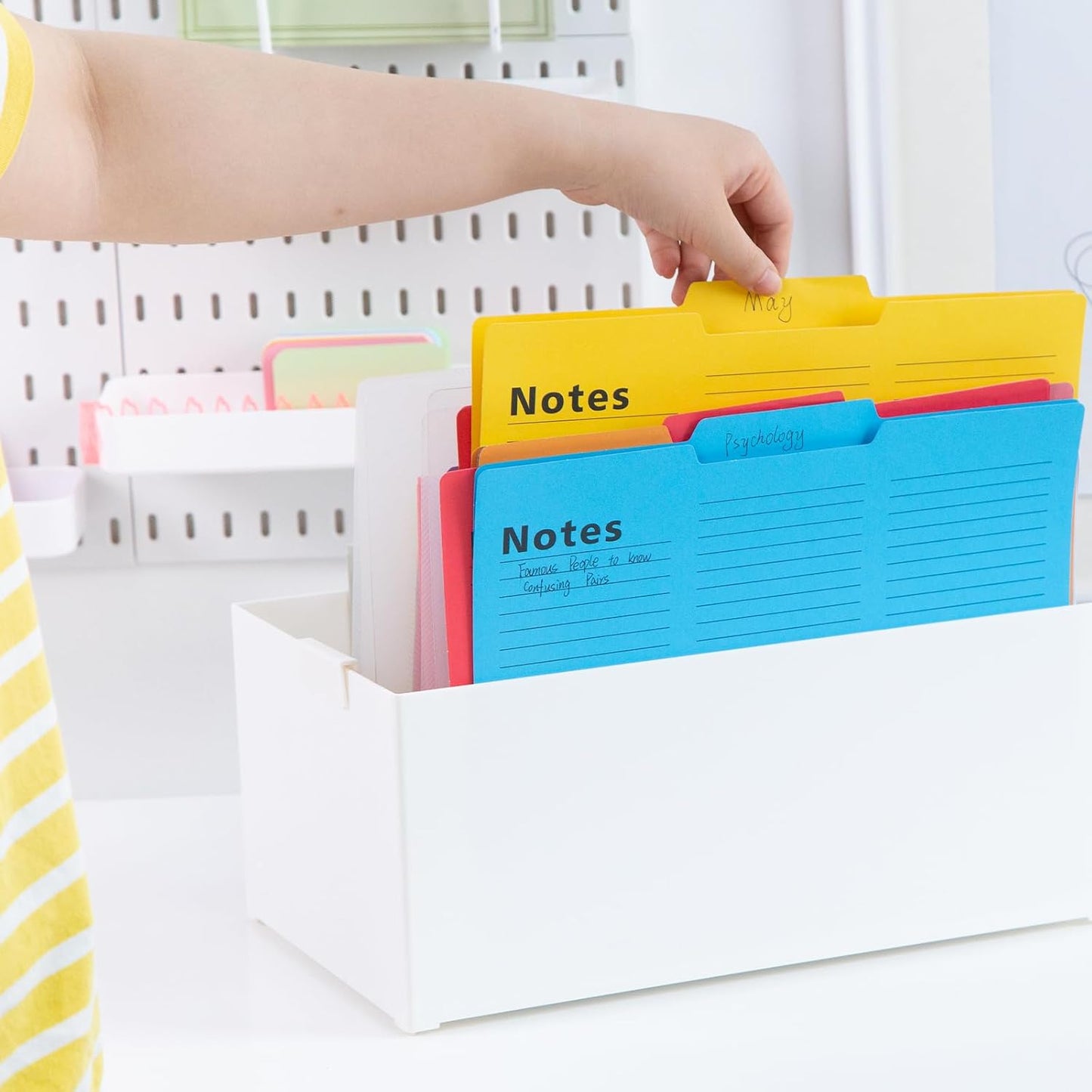 Shindel 16 Pack File Folders Letter Size, Notes Tabbed File Folders with Tabs, 9.6 x 11.5 Inch, 1/3 Cut Tabs, Manilla Letter Size Folder for Back to School, Business for Document, 8 Vibrant Colors