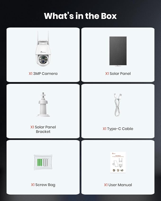 2K Solar Security Camera Wireless Outdoor,2.4G WiFi & 360˚ PTZ Battery-Powered Camera,PIR Sensor,Color Night Vision,AI Motion Detection,2-Way Audio,Alexa/Google Assistant,SD Card/Cloud Storage