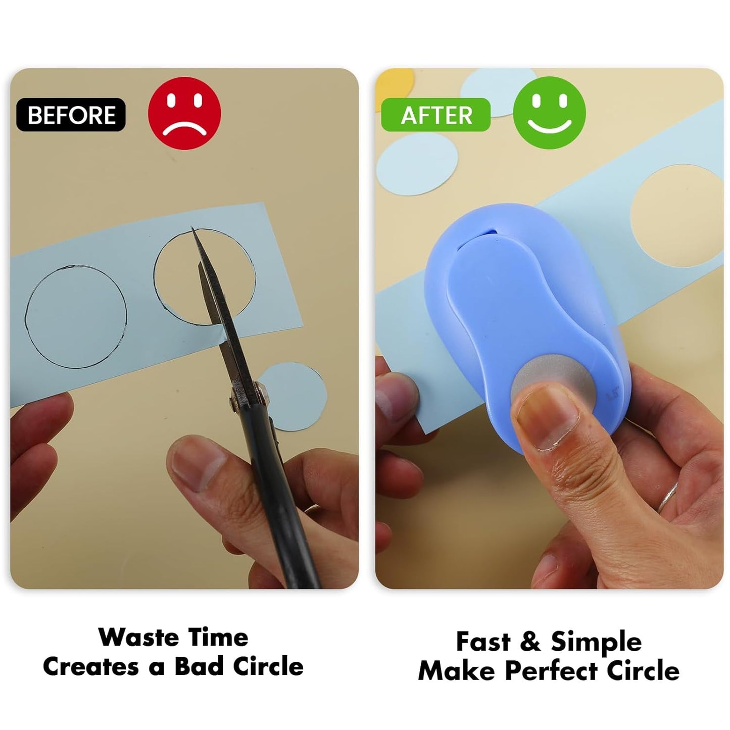 LOONENG 3/8 Inch Circle Paper Punch - Create Perfect Circles for Handmade Craft Projects - Ideas for Scrapbooking, Card Making, DIY Photo Albums, Gift Tags, Homemade Confetti