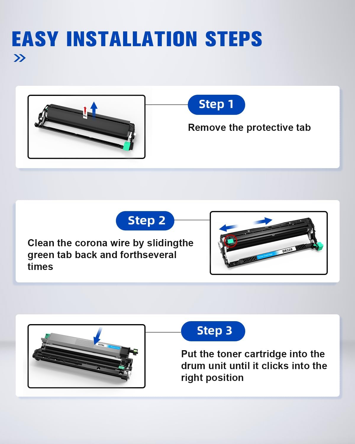 DR229 DR-229CL (NOT Toner) Compatible Replacement for Brother DR229 TN229 TN229XL DR-229 HL-L3280CDW MFC-L3720CDW HL-L3300CDW HL-L3220CW HL-L3295CDW HL-L8245CDW Printers (4-Pack Not Toner)
