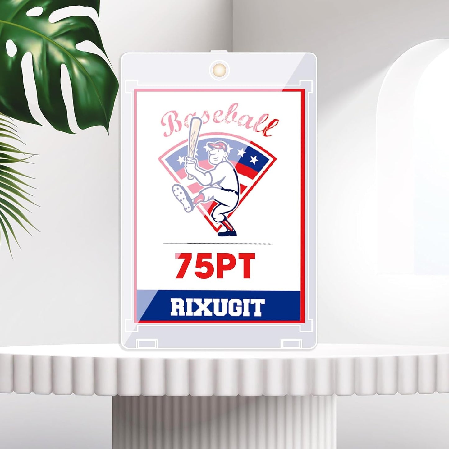 25-Pack One Touch Card Holders - 75PT Sleeved Card Magnetic Holder with 2.63"x3.7" Larger Inner Dimension, First Insert Card into Soft Card Sleeve, Then Place into Card Holder for Double Protection 