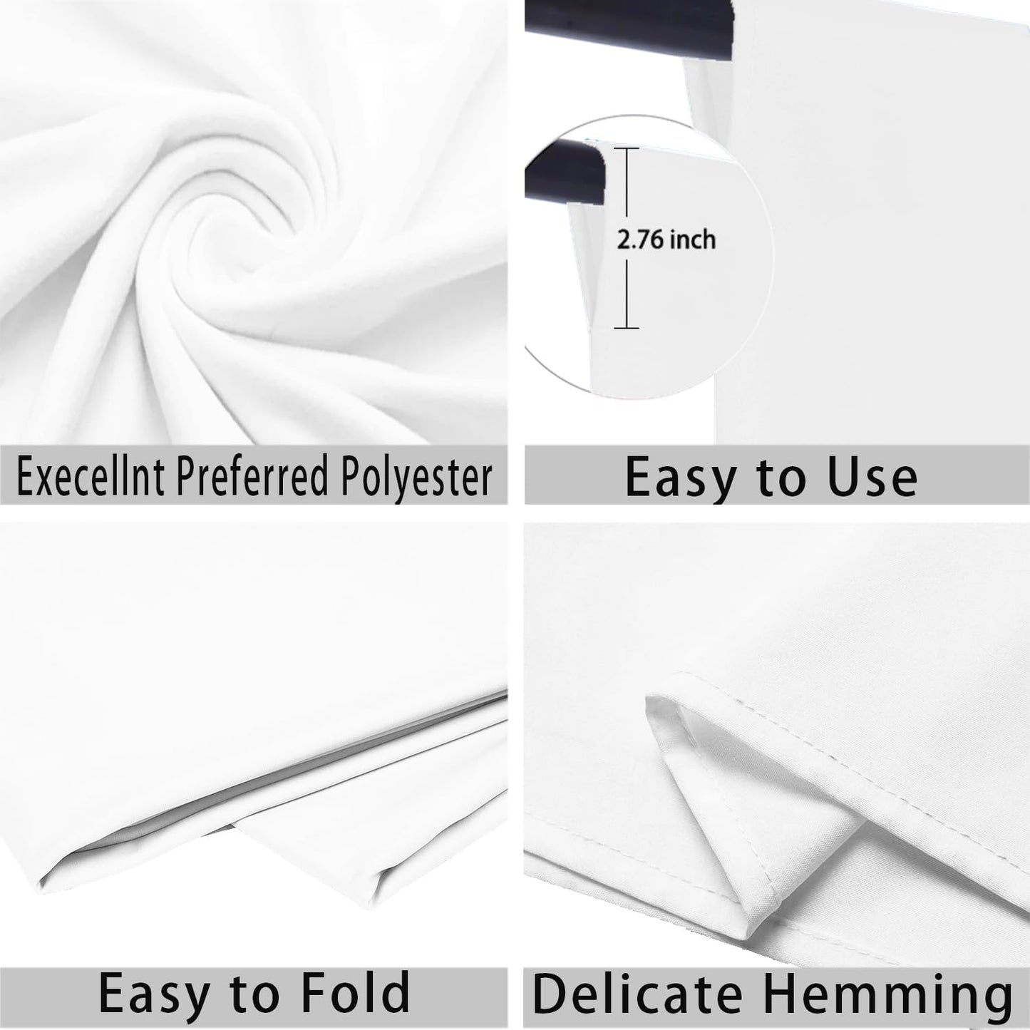 White Photo Backdrop for Photoshoot White Background for Photography Photo Backdrop Curtain for Party 6x9 FT