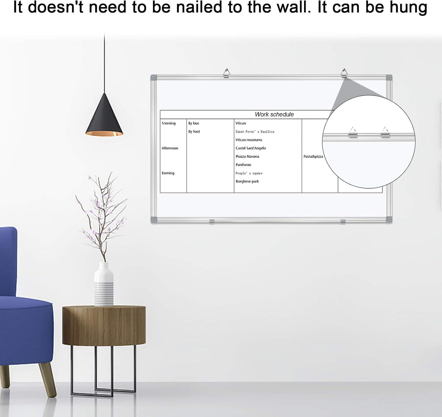 H-Qprobd Dry Erase Board for Wall Aluminum Presentation Magnetic Whiteboard with Long Pen Tray, Wall-Mounted White Board for School, Office and Home (40"x28")