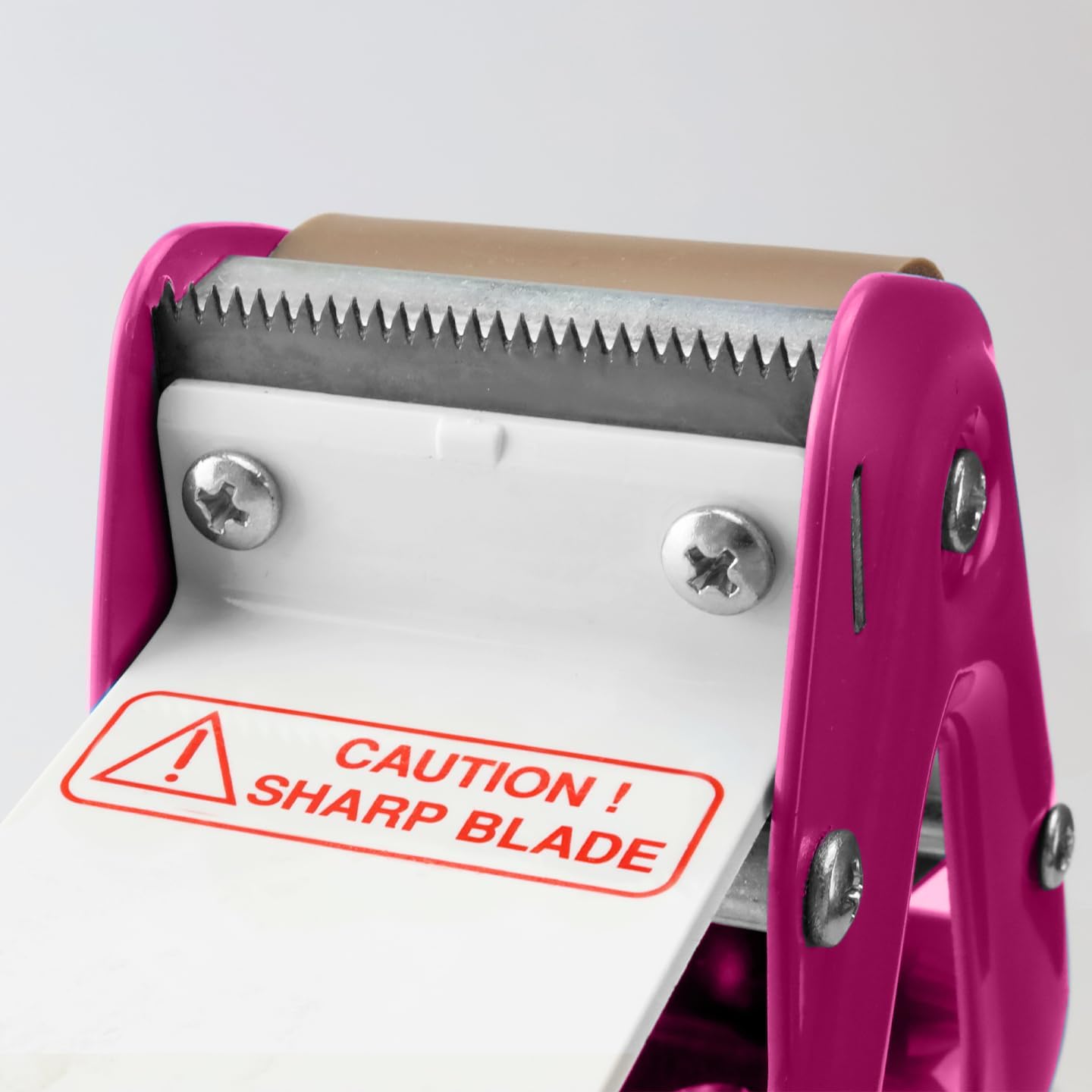 Heavy Duty Metal Frame Tape Gun - 3" Core with Special Ergonomic Handle - Packing Tape Dispenser with Premium Tempered Steel Blade for 2" Tape Rolls