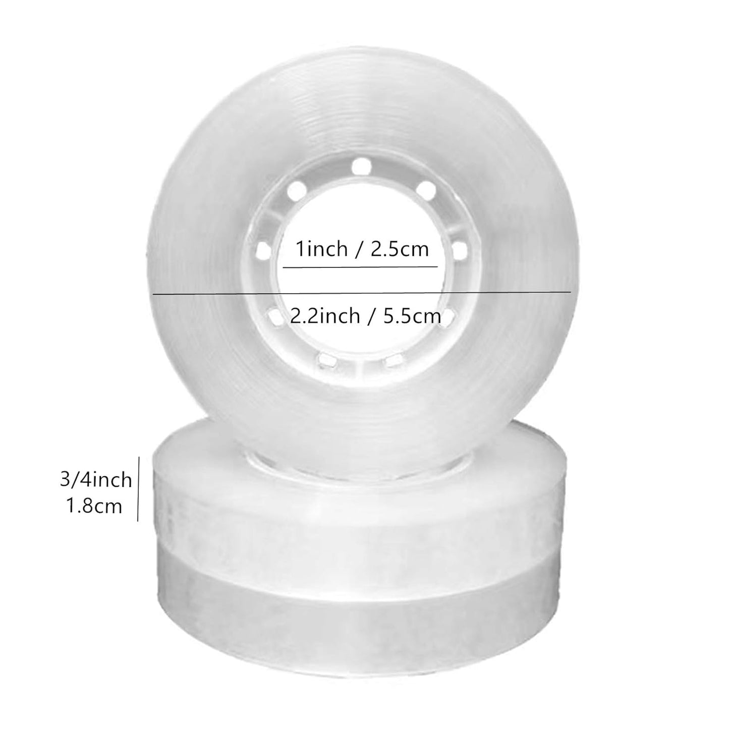 Transparent Tape Refill Rolls for Dispenser, Tear by Hand,48 Rolls x 900 inches