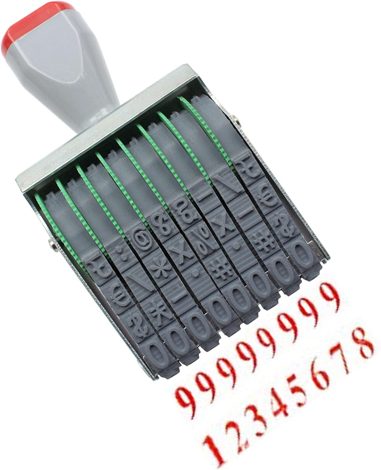 WANLIAN Adjustable Numbers Stamp - Customizable 0-9 Numbers & Symbols, numbering Tool for Packaging, Office, Labels, Date, Code (8-Digit)