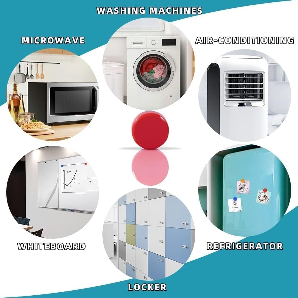 Qualsen Fridge Magnets, 20pcs Refrigerator Magnets, Small Magnet for Whiteboard, Mini Cute for Fridge, Locker, White Board, Kitchen, Office, Classroom (White)