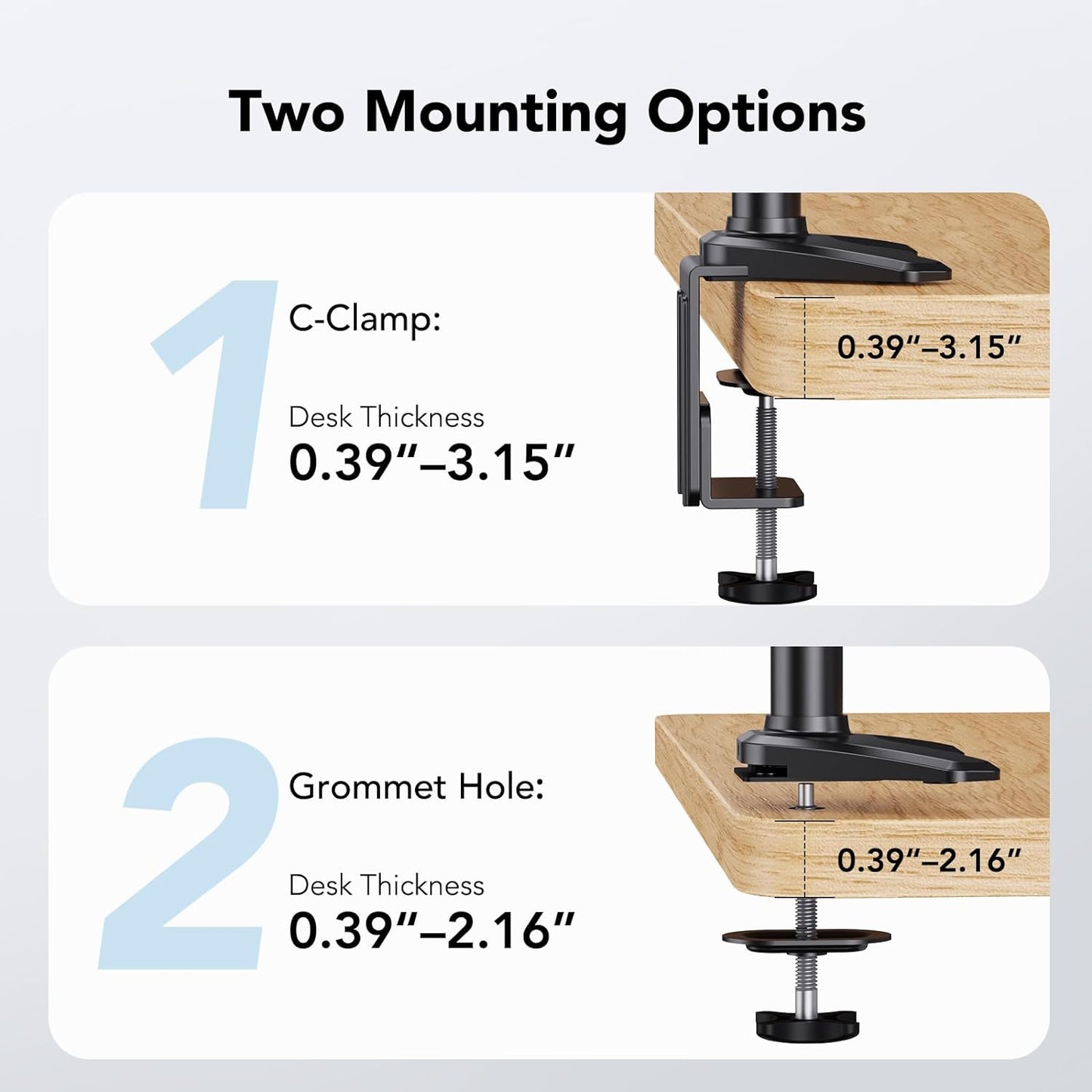 HUANUO Dual Monitor and Laptop Mount for Max 32” Monitor and 17” Laptop, Adjustable Spring Arm with Tilt, Swivel and Rotation, Dual Monitor and Notebook Stand with VESA Bracket 75/100 mm