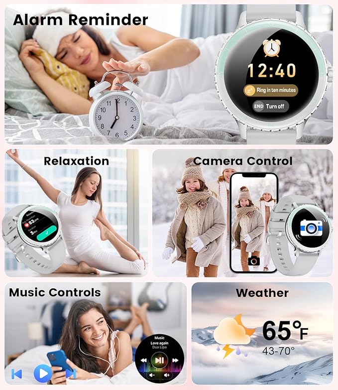 LIGE Smart Watches for Women (Answer/Make Call) 1.27” TFT Smartwatch,300mAh/IP68 Waterproof Fitness Tracker Pedometer 111 Sport Modes for Android iOS,Sliver
