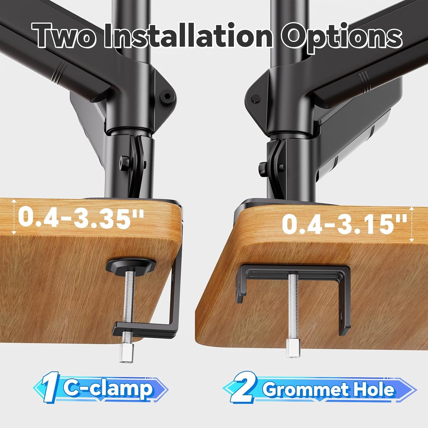 Simple Trending Dual Monitor Stand, Full Adjustable Monitor Mount, Gas Spring Monitors Arm for 13-32 inch Computer, VESA Mount with C-clamp & Grommet Mounting Holds Max 20 lbs Each, Freelift Black