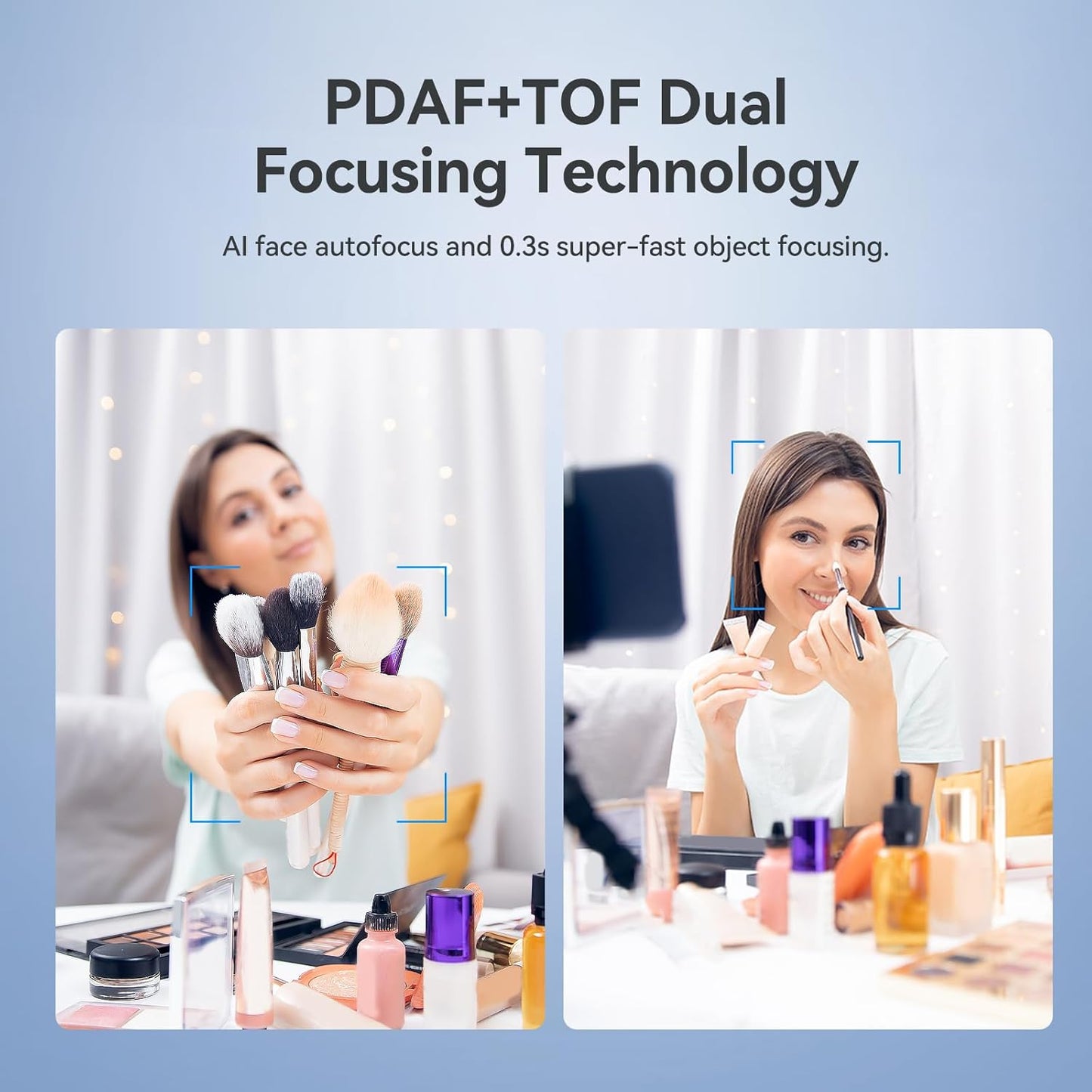 EMEET SmartCam S800-4K Webcam with Tripod for Streaming, Sony 1/2'' Sensor, Supports HDR, PDAF&TOF Dual-autofocus, 1080P@60FPS, Adjustable Heights with 360° Swivel Head, Perfect for Live Streaming