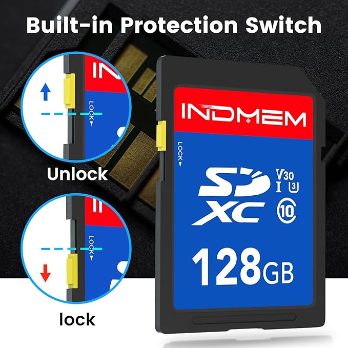 128GB SD Card 2Pack, C10, U3, V30, High Speed up to 90M/S, SDXC UHS-I Memory Cards, Full HD & 4K Video Compatible with Digital Camera, HD Camcorders, DSLR and PC, 128GB(2 pc)