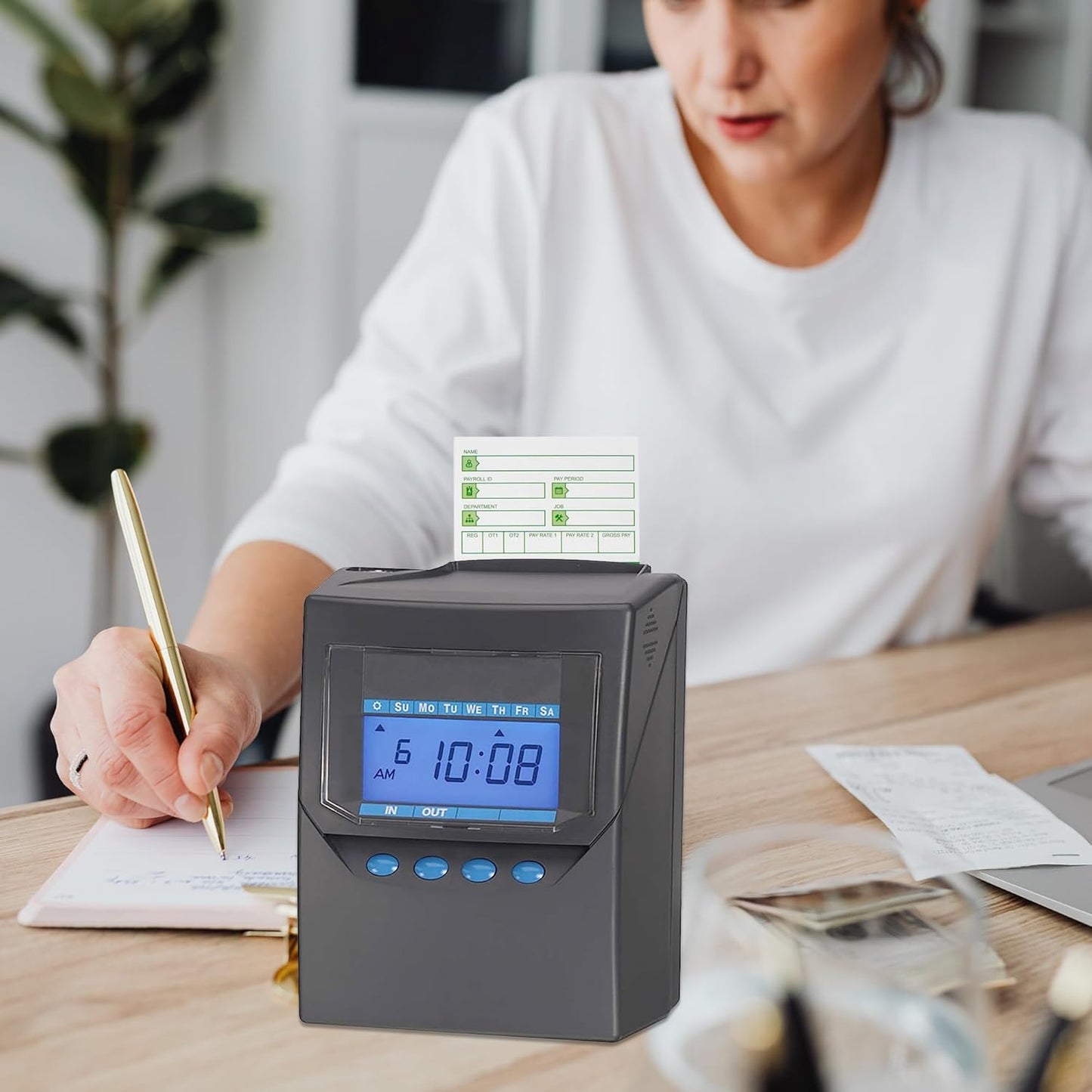 Zzrywuty All Pay Periods, 300 Count Time Cards for Hn3000, 2-Sided, 3 3/8" x 7 3/8", Green